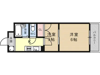 ハイツイフ(1SK/2階)の間取り写真