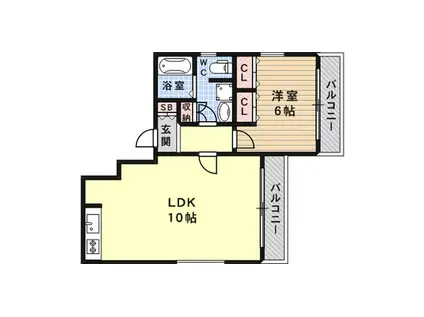 NOBSUN阪急六甲(1LDK/3階)の間取り写真