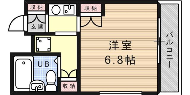 ジョイフル六甲南(ワンルーム/4階)の間取り写真
