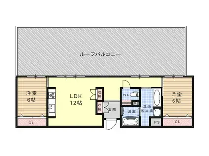 KDXレジデンス甲南山手(2LDK/6階)の間取り写真