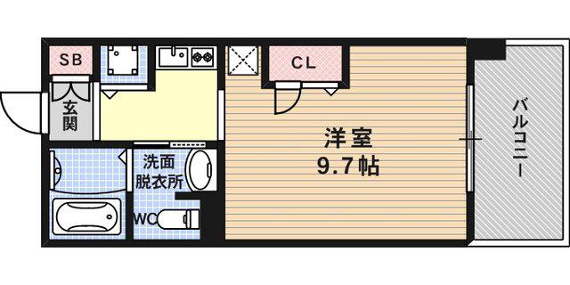 KDXレジデンス甲南山手(1K/2階)の間取り写真