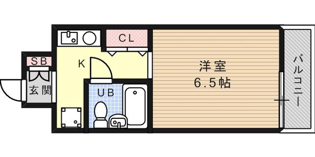 グローバルヴィレッジ御影(1K/4階)の間取り写真