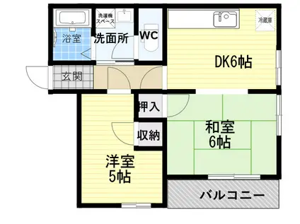 ヨウカワマンション(2DK/4階)の間取り写真