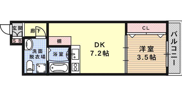 アロハ灘(1DK/1階)の間取り写真