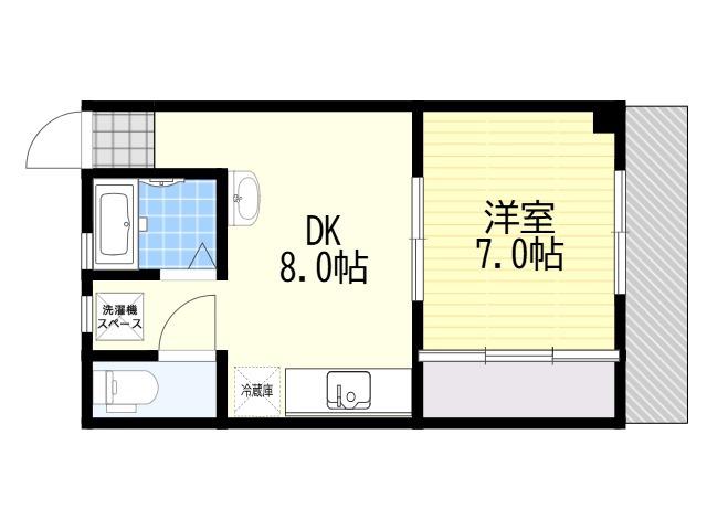 第1大森マンション(1DK/3階)の間取り写真