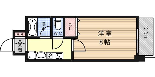 グランビュー六甲(1K/3階)の間取り写真