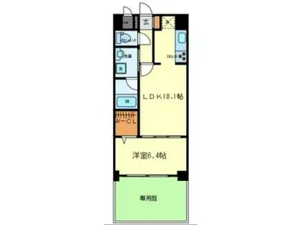 メゾンドバレー(1LDK/1階)の間取り写真