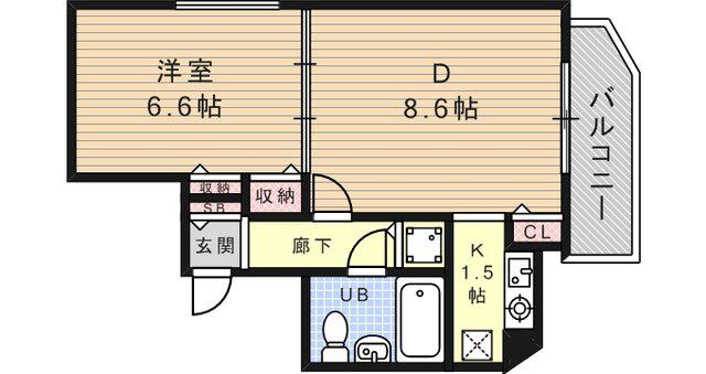 コート住吉(1DK/7階)の間取り写真