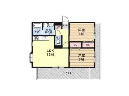 マノワール御影(2LDK/3階)の間取り写真