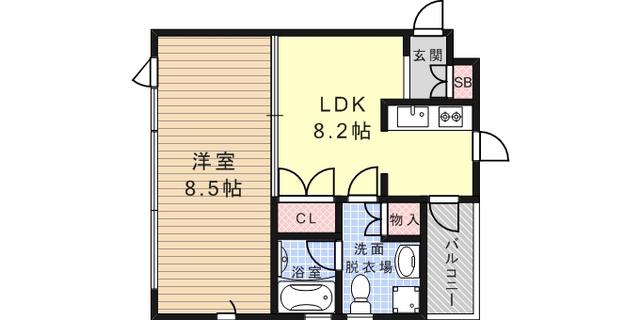 REGULUS KONAN YAMATE(1LDK/1階)の間取り写真