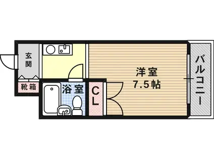 メゾン・ド・六甲パート2(1K/3階)の間取り写真