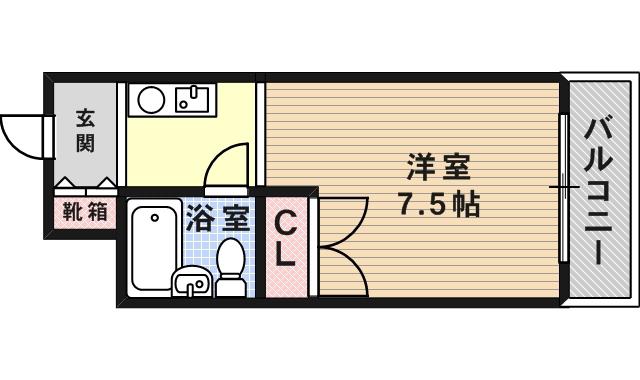 メゾン・ド・六甲パート2(1K/3階)の間取り写真