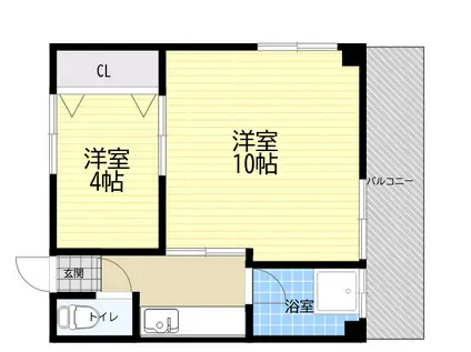 青山マンション(2K/4階)の間取り写真