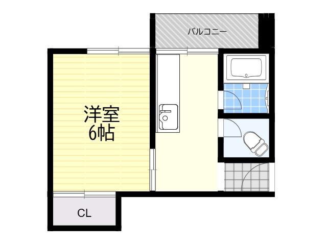 ハイツ16(1K/4階)の間取り写真