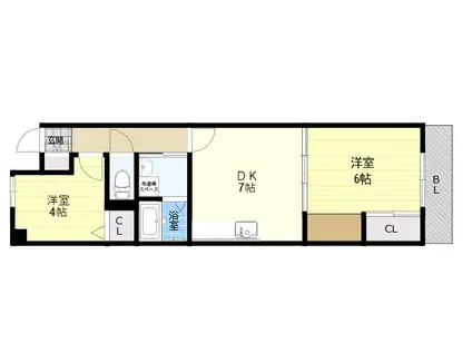 倉石ハイツ(2DK/3階)の間取り写真