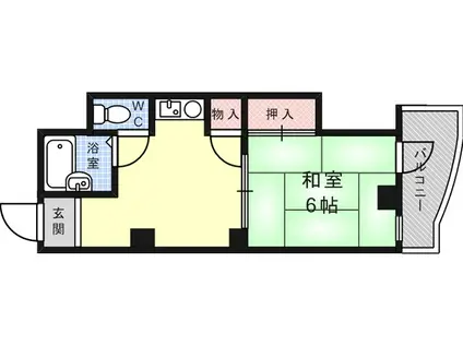 グリーンハイツ山水C棟(1K/4階)の間取り写真