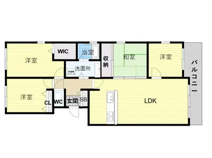 住吉ガーデン(4LDK/1階)の間取り写真
