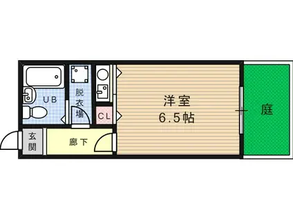 サンハイム花六甲(ワンルーム/1階)の間取り写真