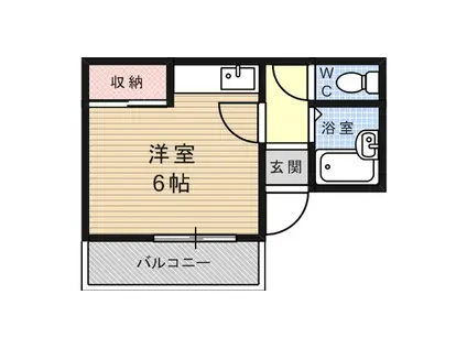 浅田ハイツ(ワンルーム/1階)の間取り写真