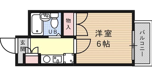 ル・シェルンパートⅡ(1K/4階)の間取り写真