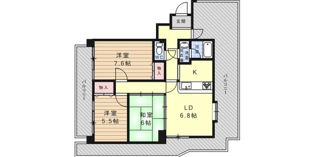 マジェスティ御影(3LDK/5階)の間取り写真