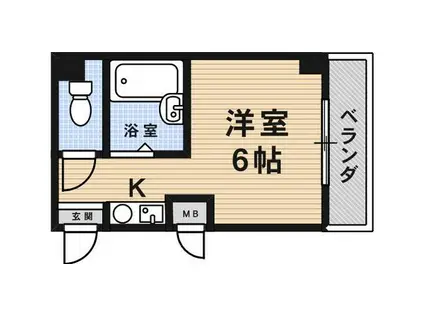 三景マンション(ワンルーム/1階)の間取り写真