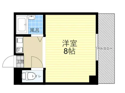 三景マンション(ワンルーム/3階)の間取り写真
