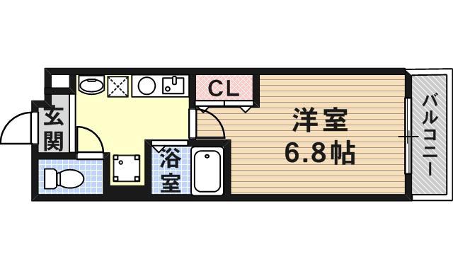 サンコーウィズダムスクウェア(1K/10階)の間取り写真