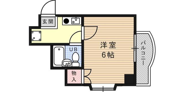シャルマンフジ灘弐番館(1K/3階)の間取り写真