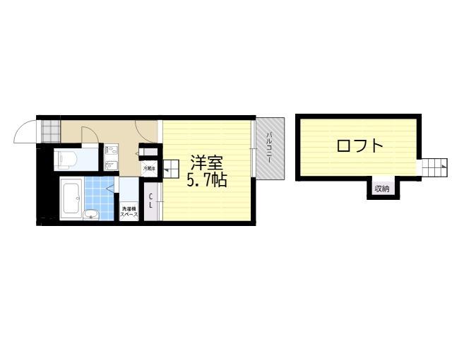レオパレス大和(1K/2階)の間取り写真