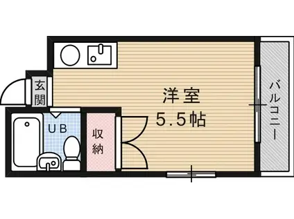コスモパレス六甲(ワンルーム/4階)の間取り写真