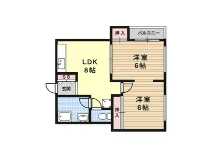 マツヤパークマンション(1DK/4階)の間取り写真