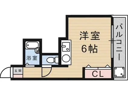 六甲カーサ・デ・ピエドラ(ワンルーム/3階)の間取り写真
