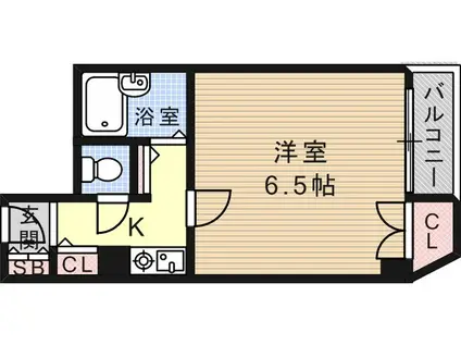 ブロスコート住吉(1K/4階)の間取り写真