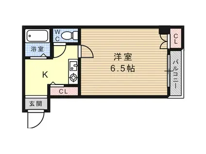 ブロスコート住吉(1K/4階)の間取り写真