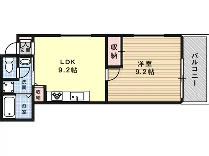 篠原北町ハイツ(1LDK/2階)の間取り写真