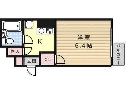 クレアーレ南六甲(1K/4階)の間取り写真