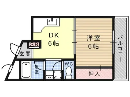 タカシマビル(1DK/3階)の間取り写真
