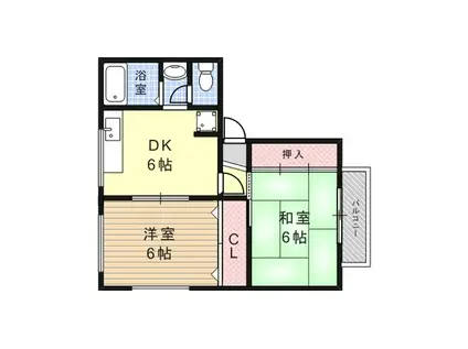 ハイツ高羽(2DK/1階)の間取り写真