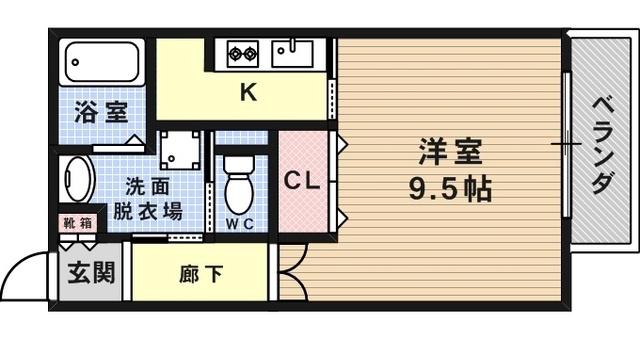 KOSTBAR(1K/2階)の間取り写真