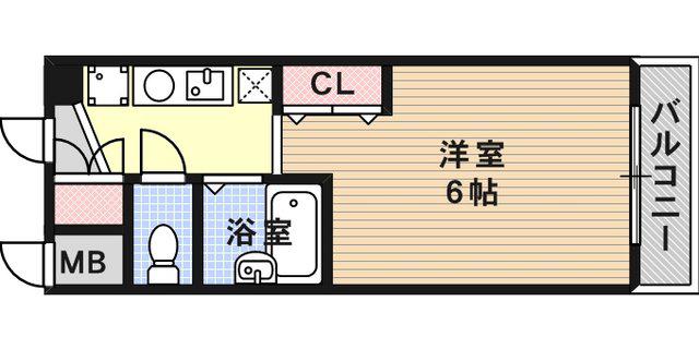 スペラーレ御影(1K/4階)の間取り写真