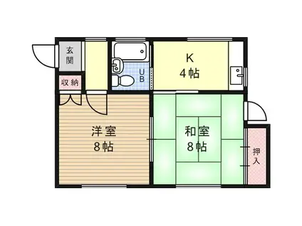 ローゼンハイツ(2K/1階)の間取り写真