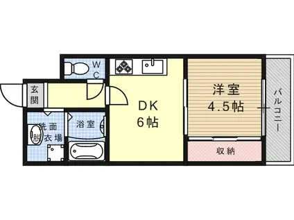 シンフォニー12(1DK/1階)の間取り写真