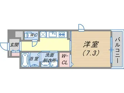 TSCUBEZERO(1K/4階)の間取り写真