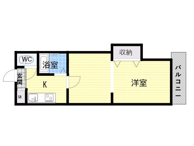 植田マンション神前(1LDK/3階)の間取り写真