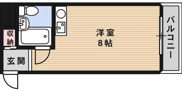 ダイドーメゾン御影Ⅵ(ワンルーム/4階)の間取り写真