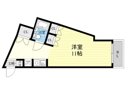 ロマネスク六甲第2(ワンルーム/4階)の間取り写真
