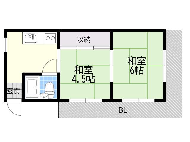 ラペ本山(2K/3階)の間取り写真