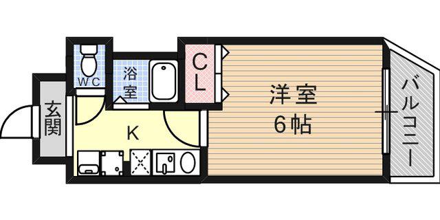 サンコーセレブコート(1K/8階)の間取り写真