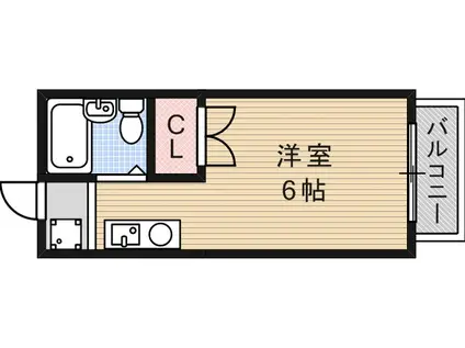 ふぃおーれ六甲(ワンルーム/2階)の間取り写真